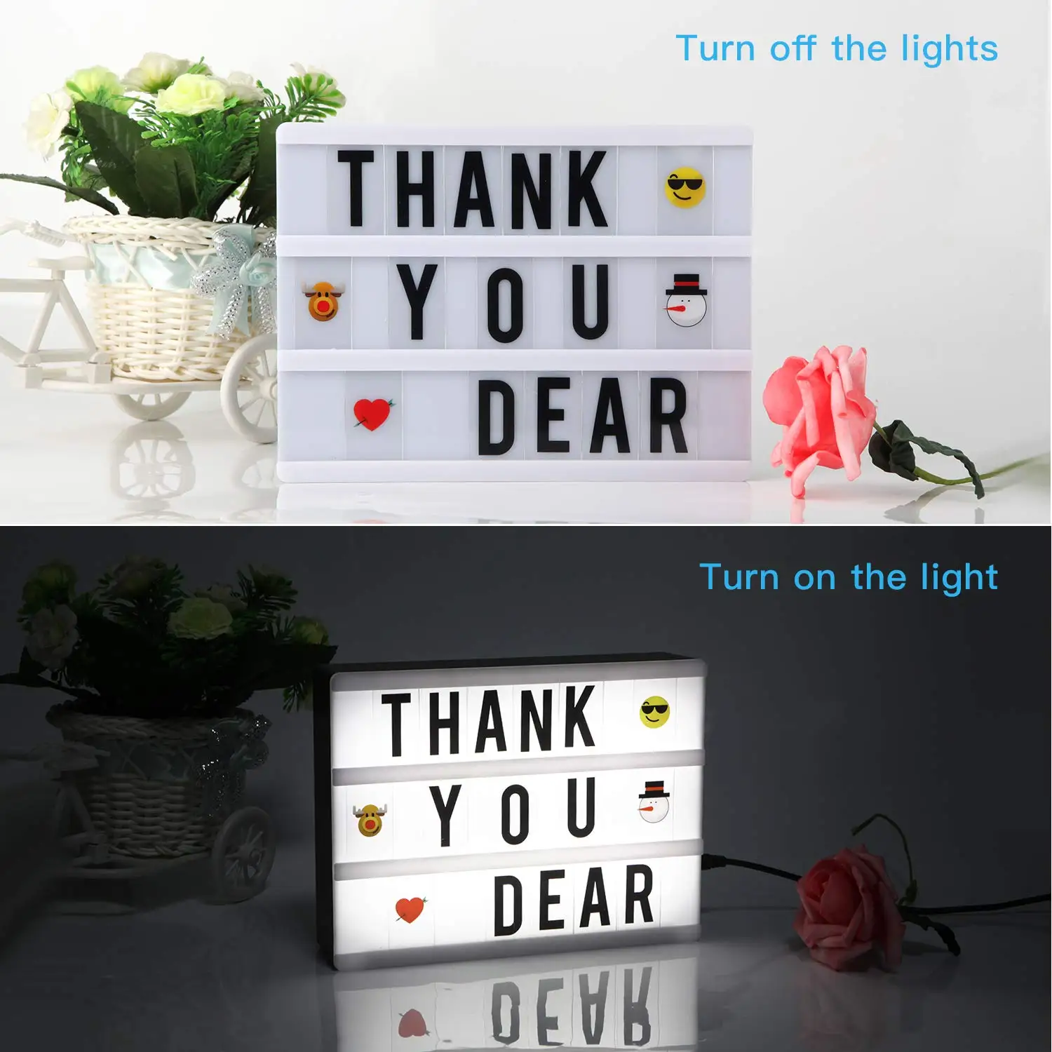 Diy Cinema Lightbox Words A4 Battery Powered Light Box With Letters For