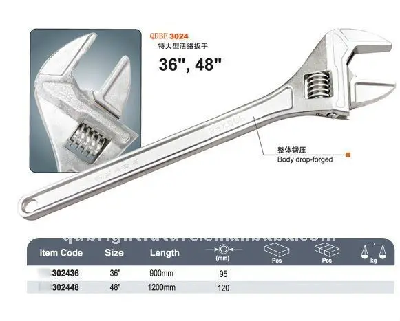 monkey wrench sizes