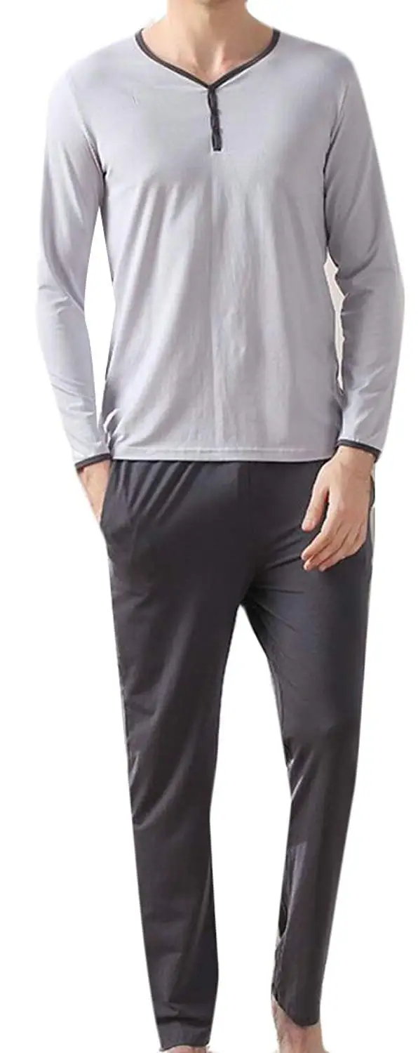 WSPLYSPJY Mens Winter Flannel 2 Piece Long Sleeve Lounge Pajama Sets