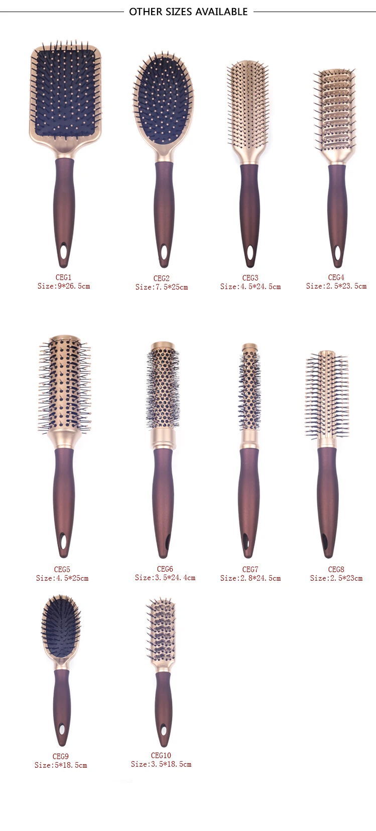 Eureka 9511ceg Br Styling Round Hair Brush For All Hair Types Ball Tip