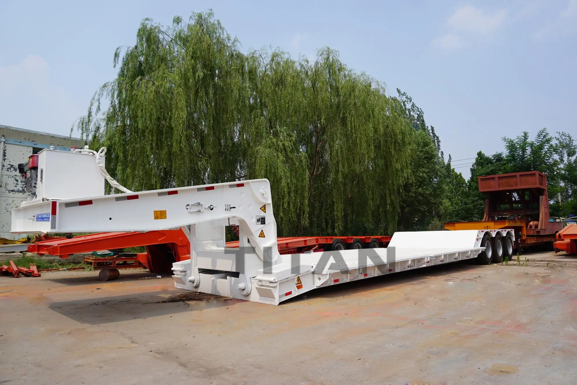TITAN 150 ton haulass low loader dolly fixed neck lowboy trailer detachable
