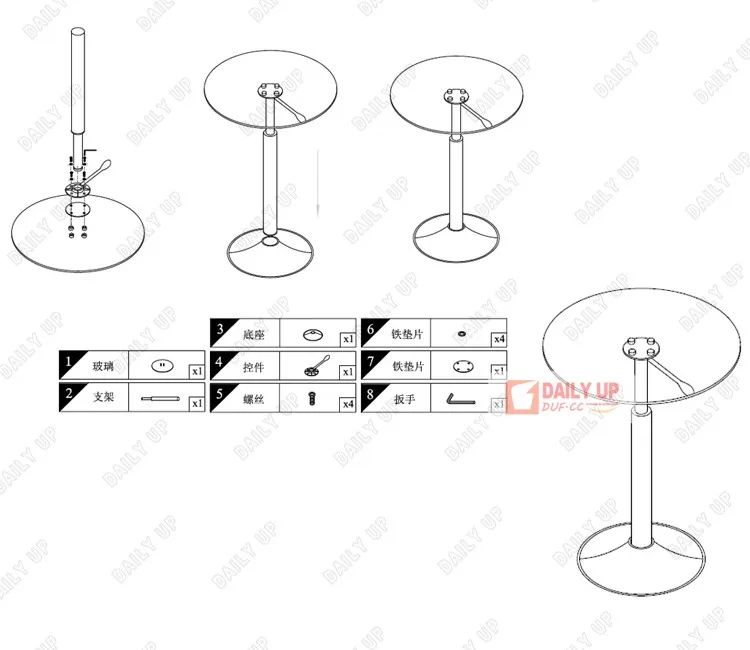 Promote 2016 Modern Design Glass Dining Table Height Adjustable Round Dining Table And Chair Electroplate Frame Base for Sale