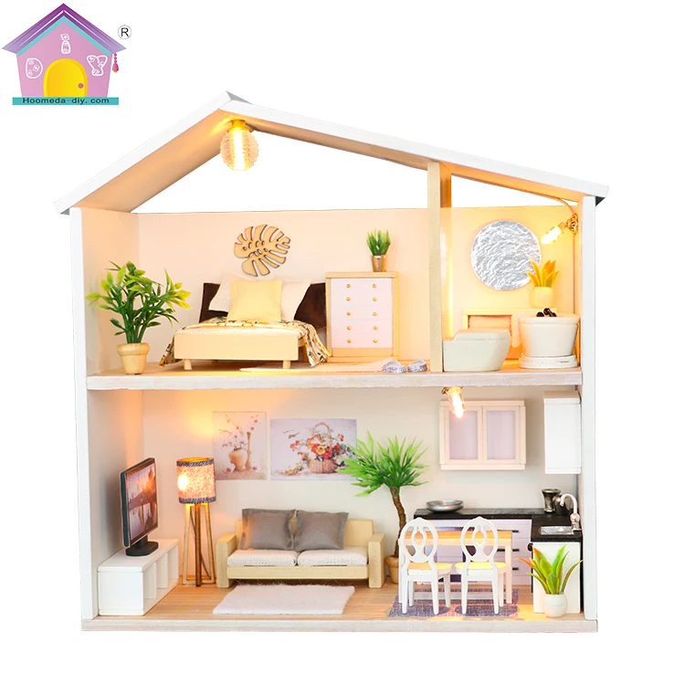 simple wooden dollhouse