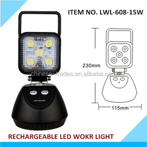 Rechargeable LED Work Light 15W Rechargeable led magnetic work light commercial electric work light