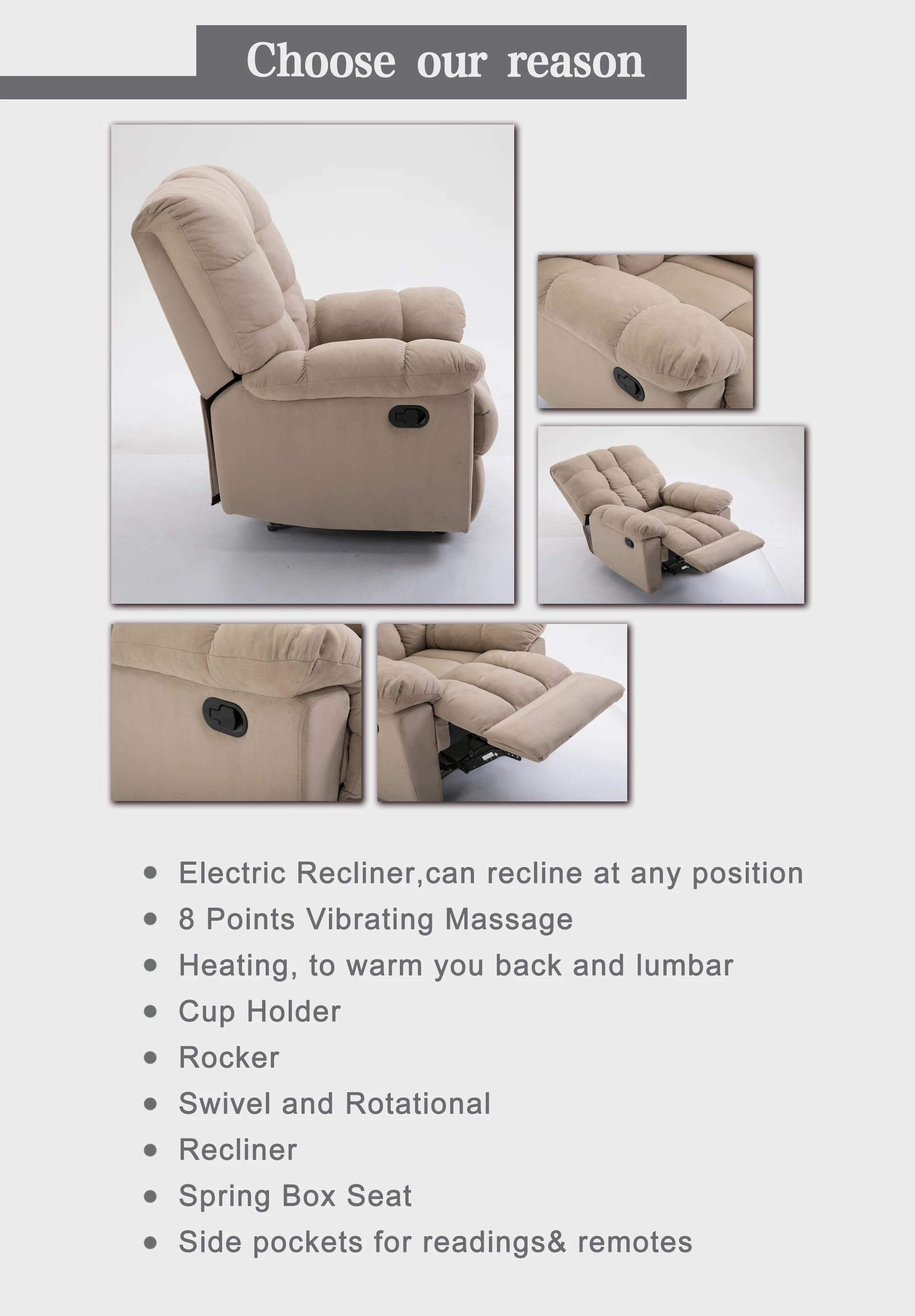 Manual Reclining Single Lazy Boy Fabric Motion Sofa Brc-369 - Buy