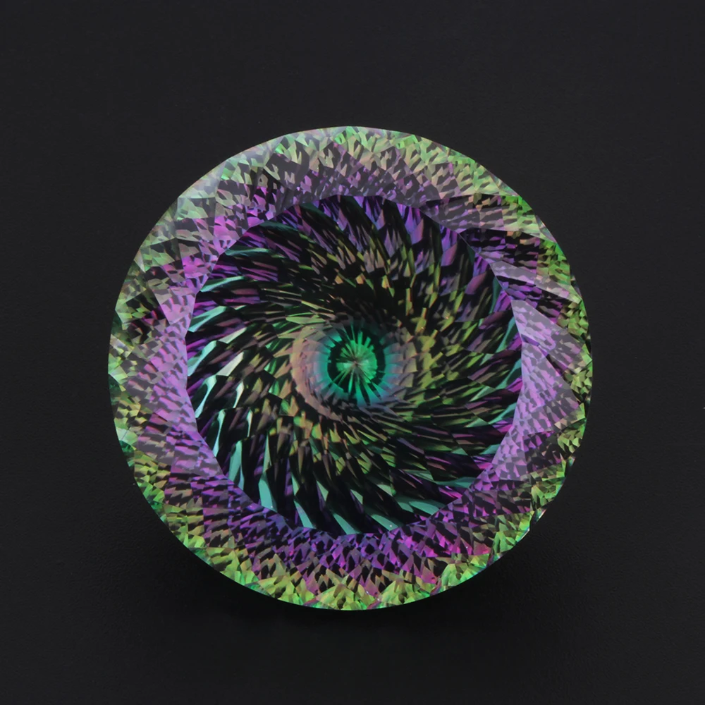 凹形切割白刚玉镀彩虹色合成白色蓝宝石宝石批发