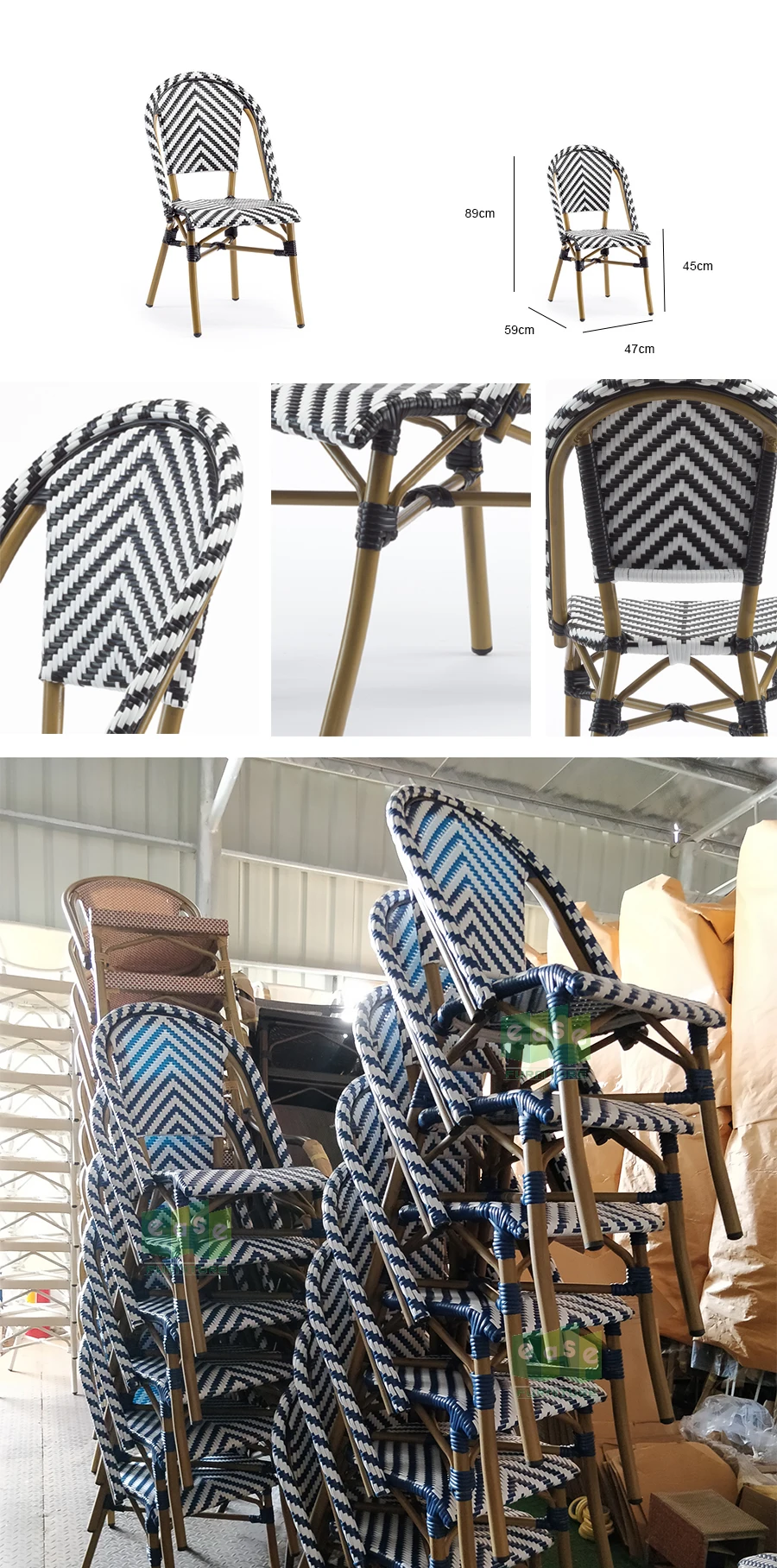 Muebles Comerciales Restaurante Faux Bambú Parisino Cafe Sillas Ratán