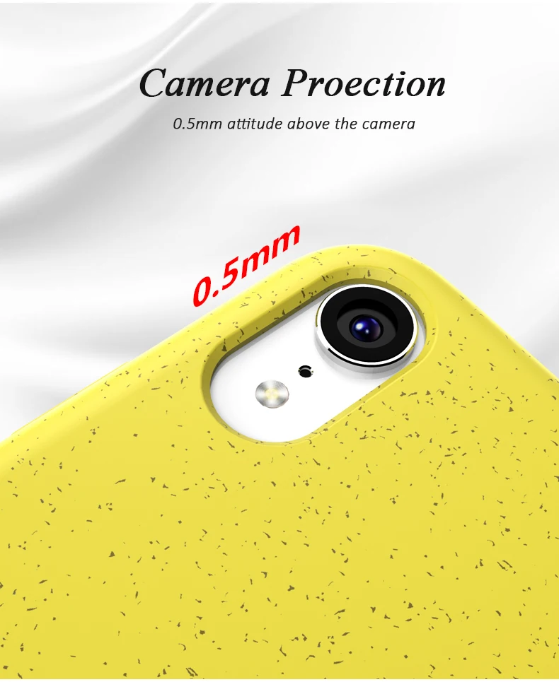 2019 Wheat Straw Biodegradable Soft Back Cover Flexible TPU Phone Case for iPhone XR