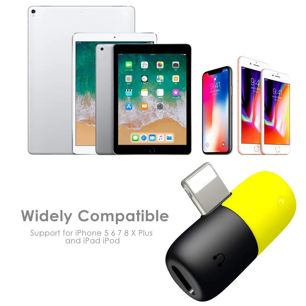 For iPhone X Adapter Splitter jack Headphone Audio Charge Call phone Adapter for iPhone X/8/ 7