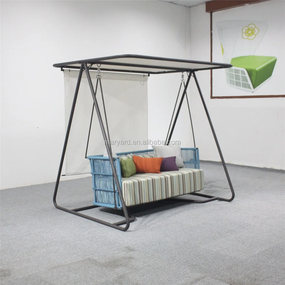 3 seater Outdoor metal frame patio swing with canopy.JPG