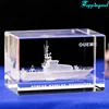 3D Personalized Big Boat Crystal Cube For Business Souvenir