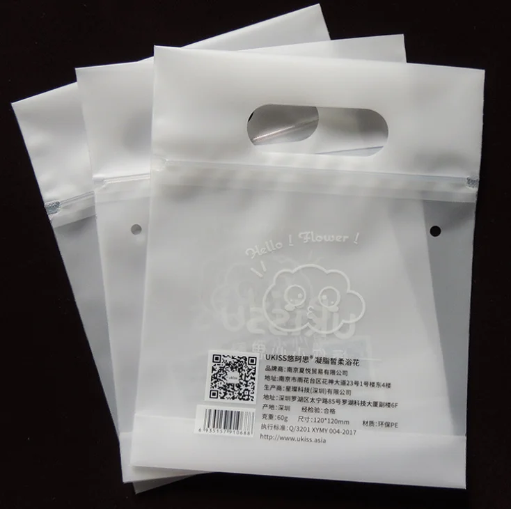 Custom Printed Plastic Zip Lock Bags With Die Cut Handle - Buy Zip Lock ...