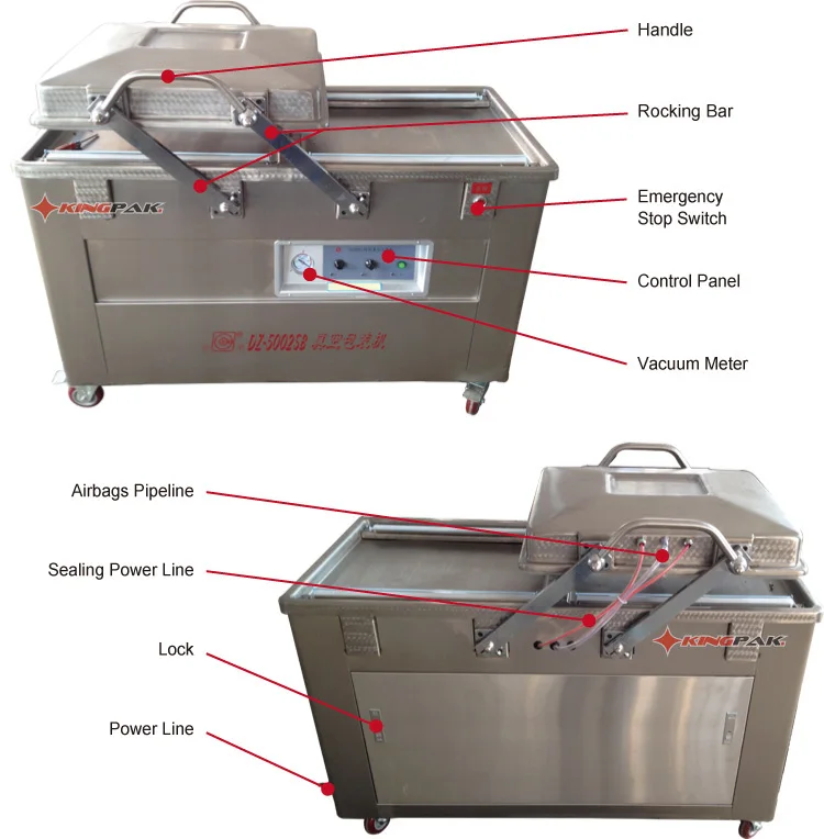 DZ500/2SBII Double Chamber Meat And Chicken Vacuum Packing Machine