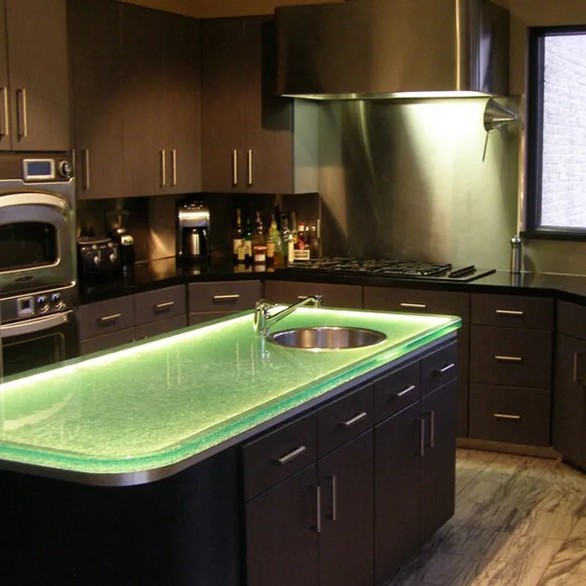 Granite Kitchen Translucent Glass Countertops - Buy Translucent
