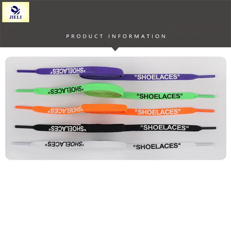 Jieli Flat Design Bulk Custom Printed Shoelaces No Minimum For Shoes