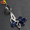 factory price marquise cut synthetic blue sapphire rough loose stones for silver ear pendant