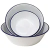 Carbon steel rim decor enamel mixing salad bowl