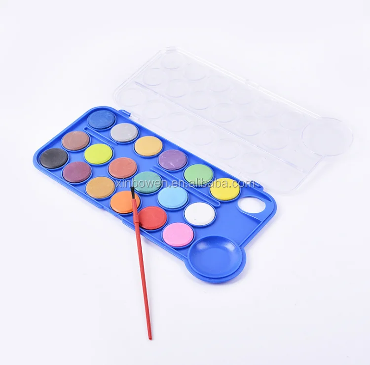 Wholesale Art Watercolor Paint Set 18 Colors Plastic Box Solid