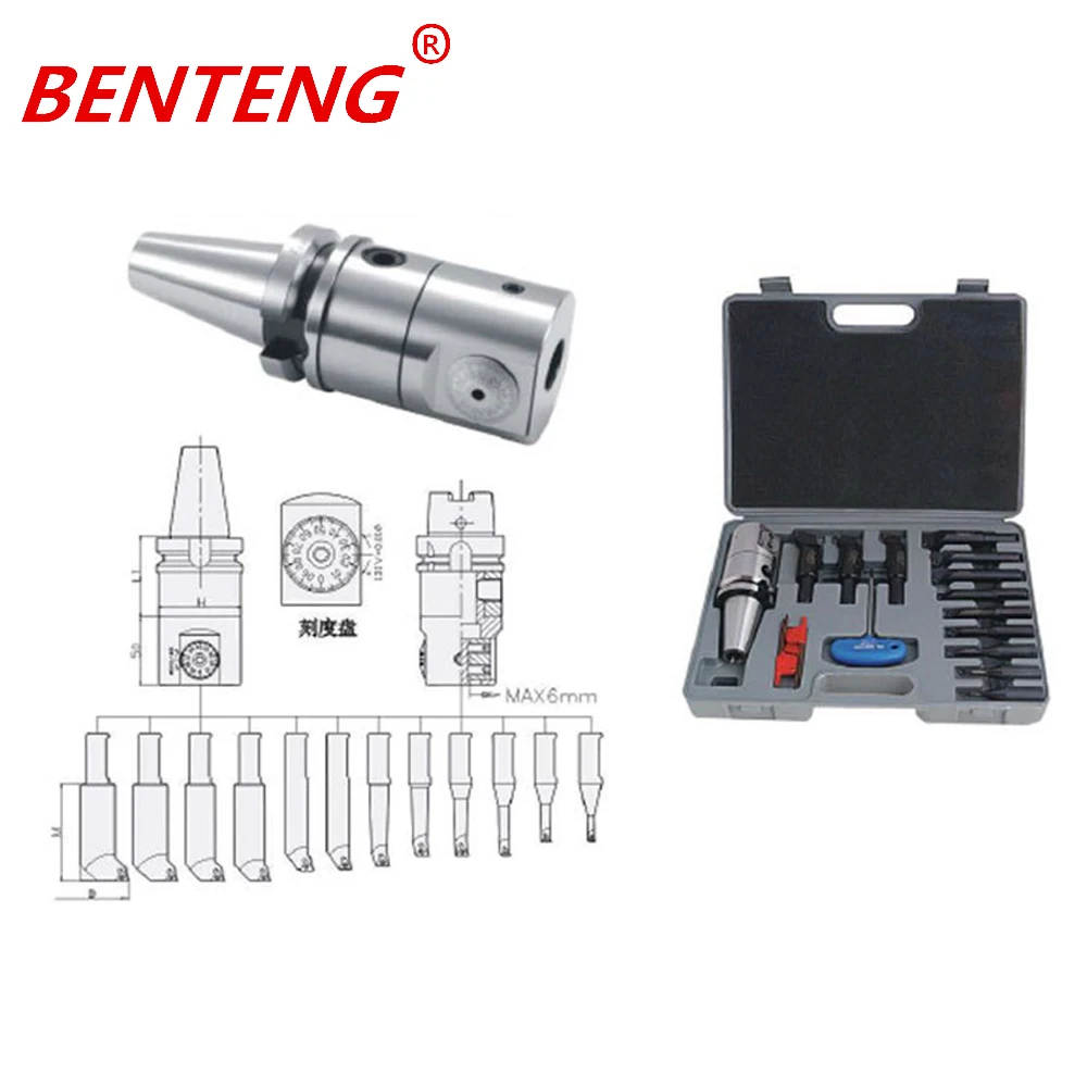 BT40 NBJ16 Adjustable Boring Head With Boring Bar Set