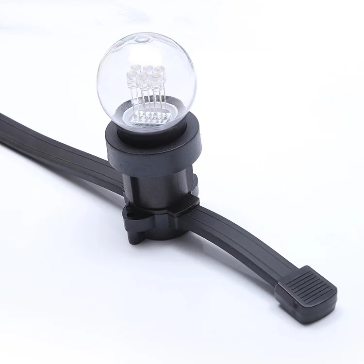 Waterproof IP65 Customized length 100m festoon lighting rubber cable Xmas Party string e27 b22 holder flat belt light