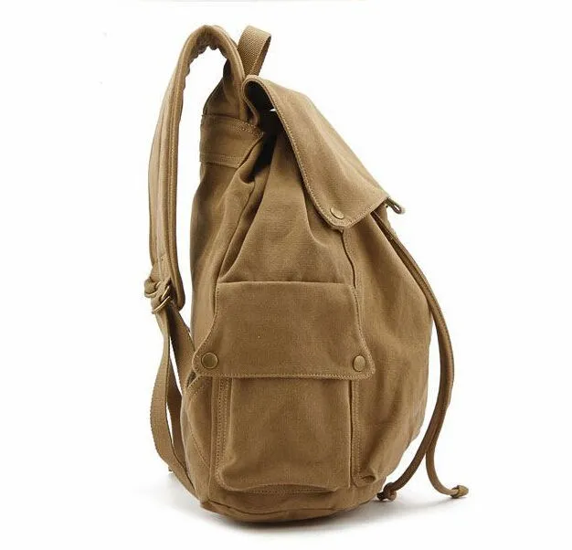 vintage canvas standard size hiking travel military backpack messenger tote bag