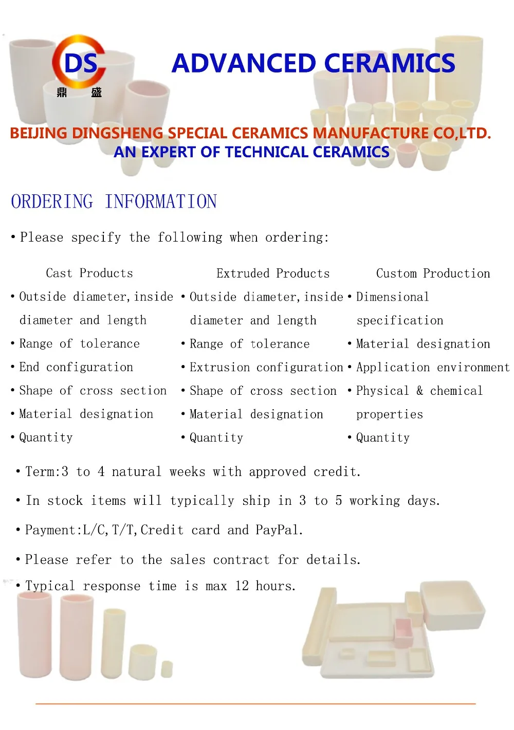 Machinable Glass Ceramic Rod/Macor bar D50*L100mm/Ceramic Processing Custom/Ceramic Refractory Rod