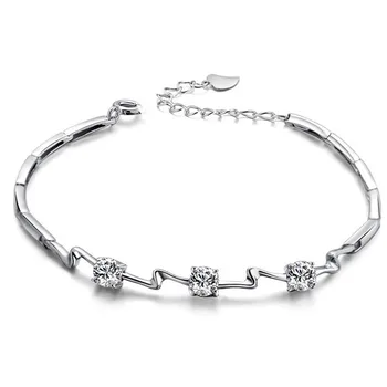 Por Whole Items S Simple Designs Shining Style 925 Por Whole Items S Simple Designs Shining Style 925 Silver Diamond Bracelet With Natural Amethyst