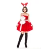 Christmas clothes sexy party red formal print lace dress