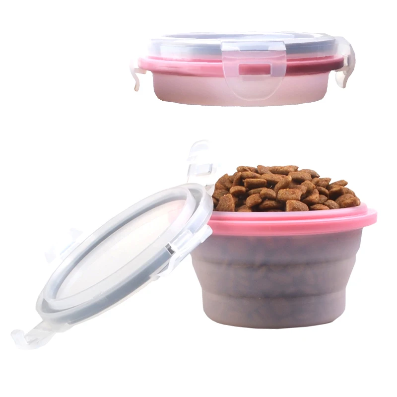 Dog Pet Bowl Cover Free Sample Dog Dish Cheap Collasipble Pet Dog Food