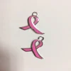 Stainless steel custom bracelet charms Pink ribbon breast cancer awareness for beads bracelet bangles