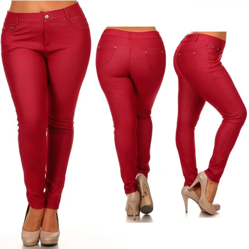 plus size red denim jeans