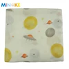 2018 custom 100% organic cotton muslin swaddle 4 layer blanket infant baby