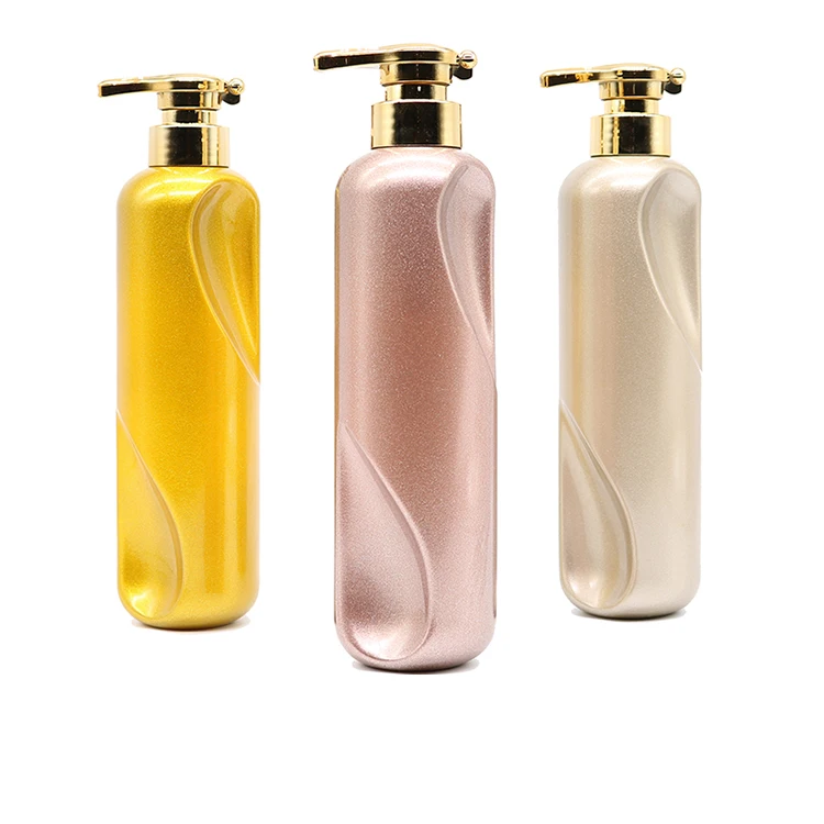 China supplier unique shape 500m plastic packing bottle with press pump for hair conditioner hair dye cream container spot goods