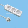 CE Approval 3 way electric plug socket box, 3 way extension socket, plug receptacle with wire