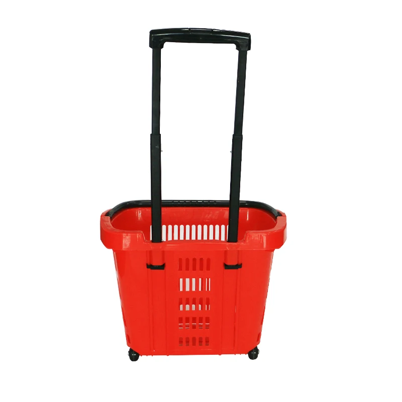 Supermarket Plastic Trolley Baskets With Wheels Buy Supermarket Plastic Wheel Shopping Baskets