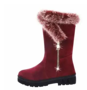 New Korea Winter Female Wedges Thick Mouth Warm Boots New Female Boots ...