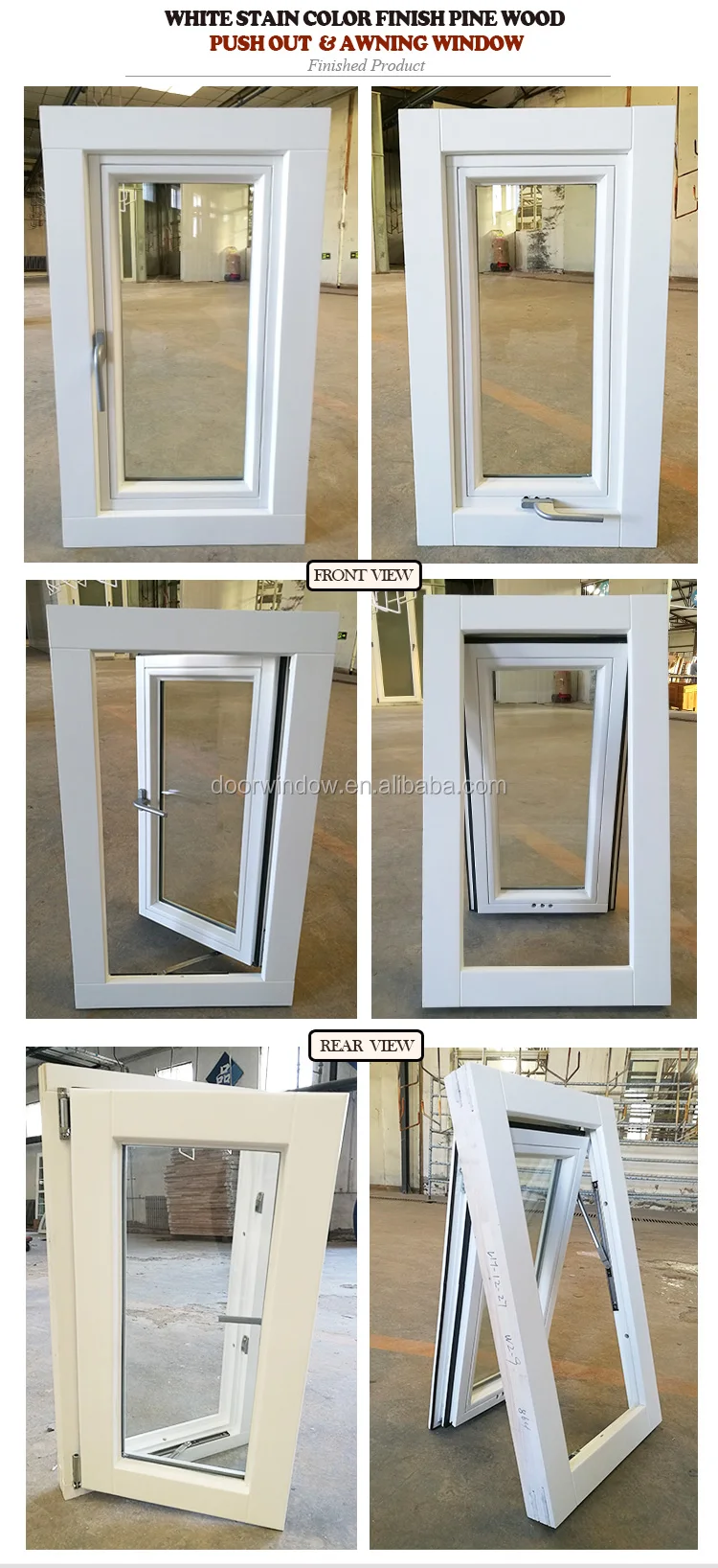 modern antique wood frame french push out window