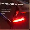USB Rechargeable LED Bicycle Bike Cycling Front Rear Tail Light 6 Modes Lamp Set