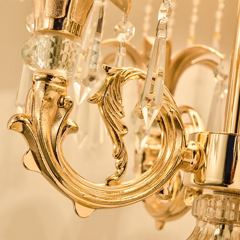 Contemporary Luxury Modern Light colorful crystal pendant copper gold floor lamp