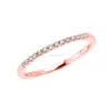 10k Rose Gold Dainty Diamond Stackable Ring