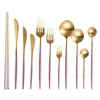 Luxury Pink Gold Silver Royal Silverware 304 Stainless Steel Flatware Cutlery Set