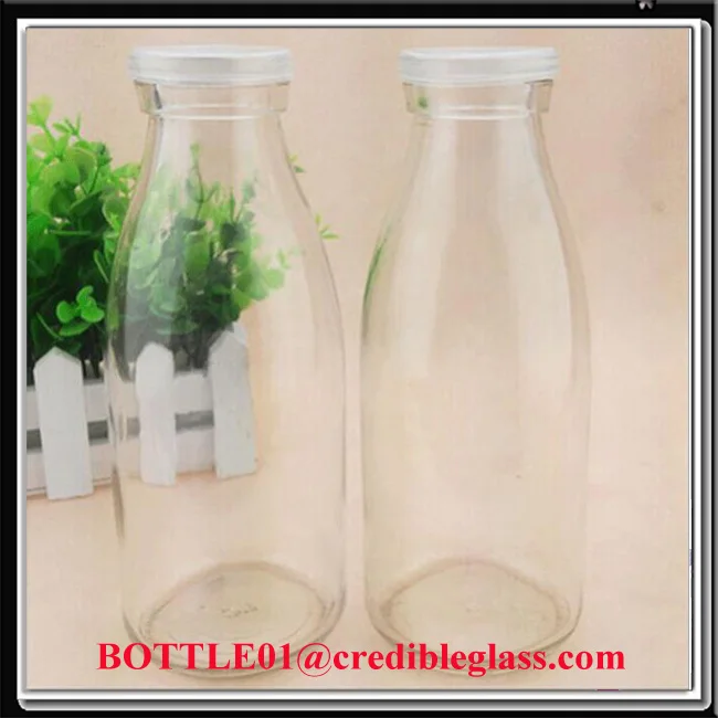 500ml Clear Glass Milk Bottles With Pe Cap Stocked - Buy ...