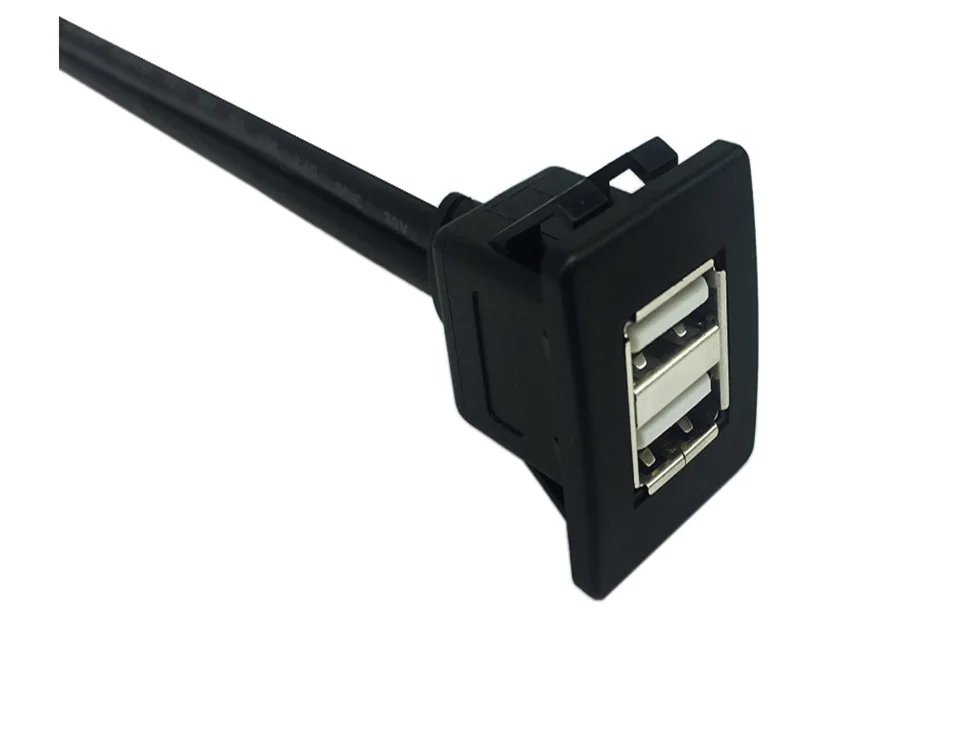 Auto Stereo Dashboard Flush Mount Usb2.0 Dual Usb Extension Aux Cable