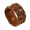 old look ancient vintage rivets genuine leather bracelet wholesale