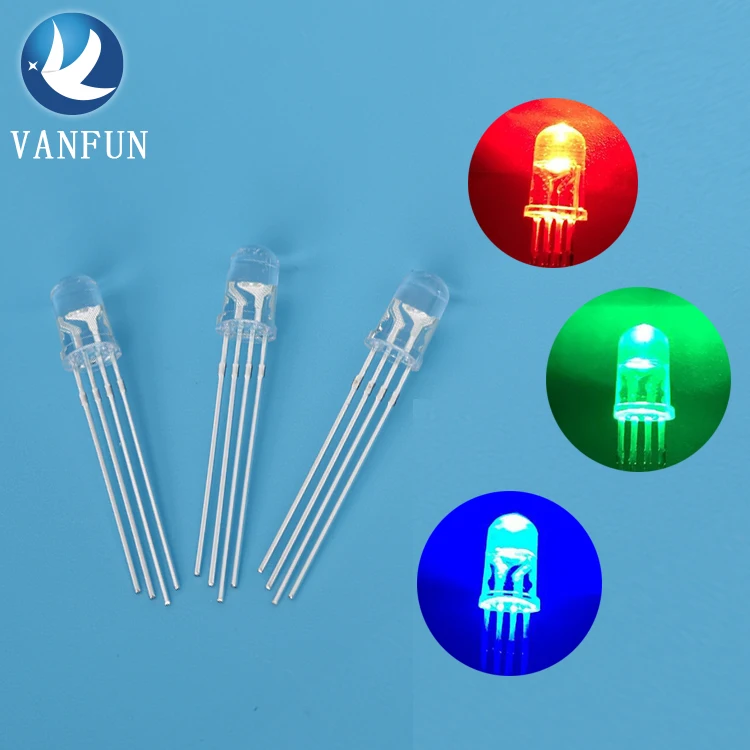 Led lighting multicolor rgb 4 pins 3mm 5mm led diode used for luminous gift