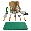 9 Piece Heavy Duty Gardening Tools with Storage Organizer, Ergonomic Hand Digging Weeder, Rake, Shovel, Trowel, Sprayer, Gloves