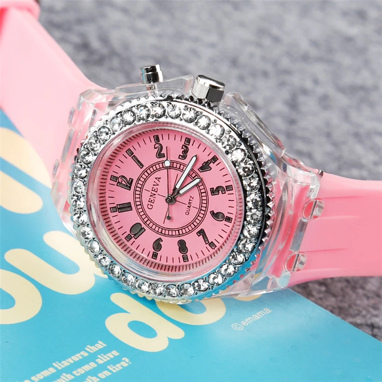 Hot Selling Women Ladies Fashion Diamond Wrist Watches Sports Luminous ...