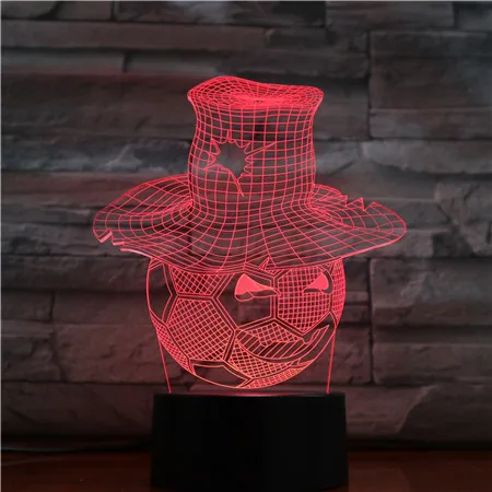 football 3d illusion led lamp with touch switch led night light for home decor