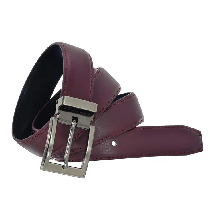 Custom Real Leather Mens Burgundy Leather Dress Belt With Single Prong Buckle Buy Burgundy