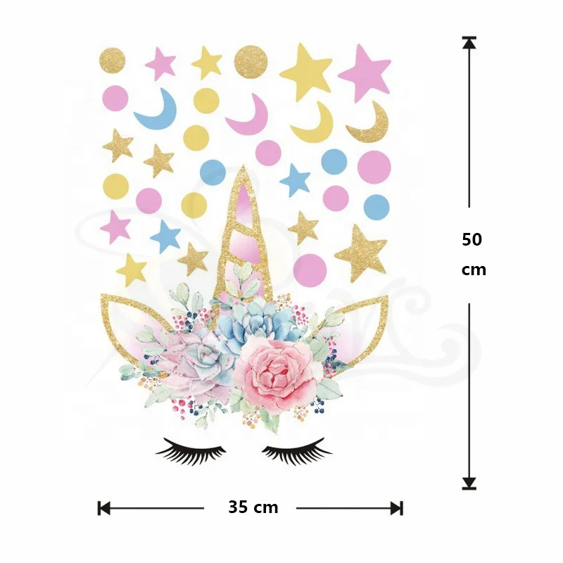 Amazon Hot Sale Children's Room Unicorn Decorative Pvc Wall Sticker